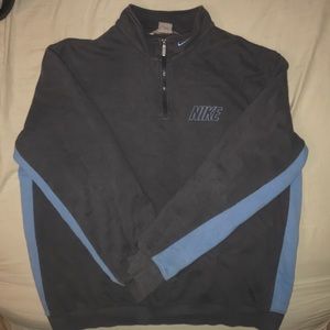Blue and Gray NIKE Half ZIP-Up Jacket
